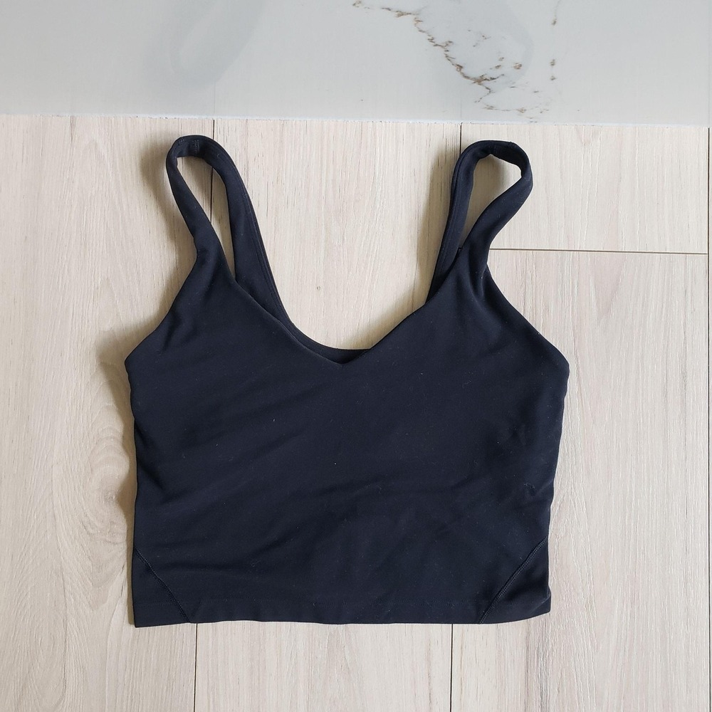 Lululemon Align Tank Top Womens 0 Black Nulu Yoga Buttery Soft Sports Bra W1DUVS